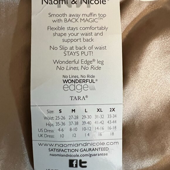 Naomi & Nicole 2XL High Waist Brief Back Magic Style 7115 Nude New - Picture 3 of 7